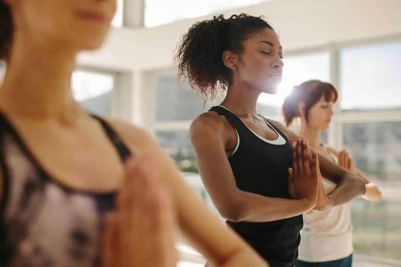 Women in recovery doing yoga