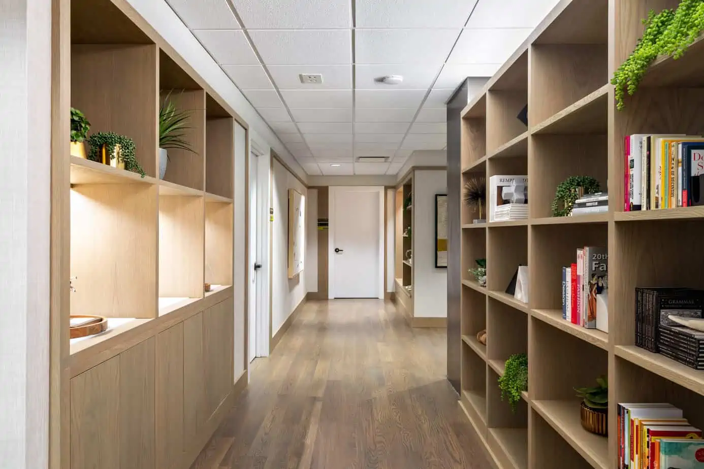 A long corridor at Mountainside addiction treatment center outpatient location in Ramsey, New Jersey.