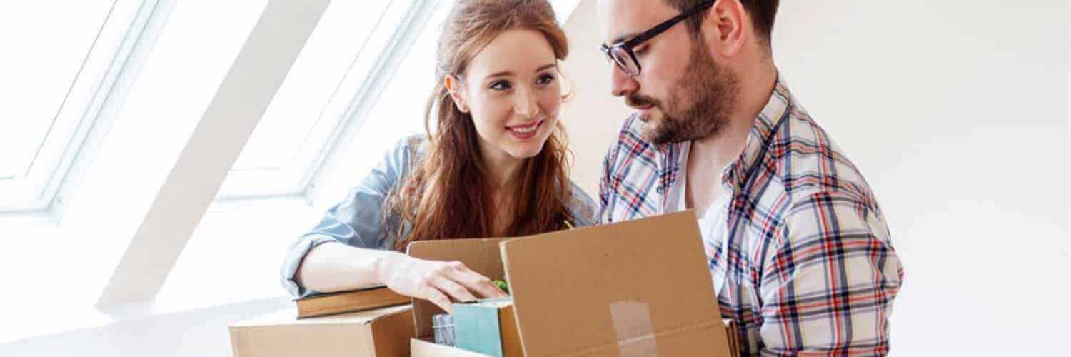 man and woman cleaning room together