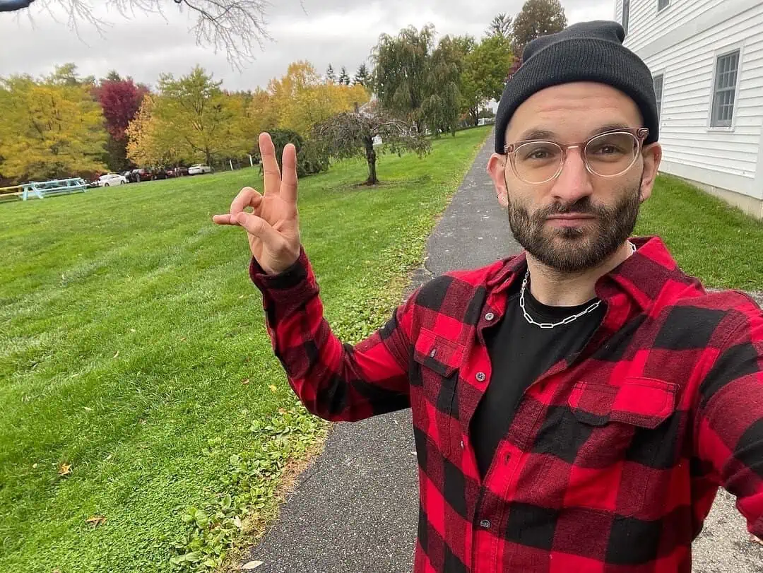 vincent walking outside